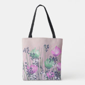 Trendy Modern Abstrakt floral Tasche (Rückseite)