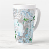 Trendy Modern Abstrakt Pink Blue Green Milchtasse (Rechte Ecke)