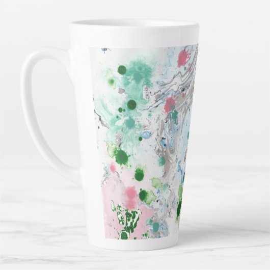 Trendy Modern Abstrakt Pink Blue Green Milchtasse (Links)