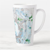 Trendy Modern Abstrakt Pink Blue Green Milchtasse (Rechts)