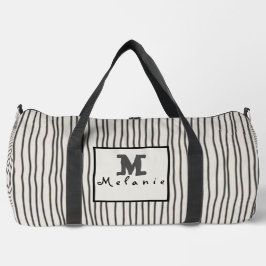 Trendy modern art lines Abstract minimal Monogram  Duffle Bag
