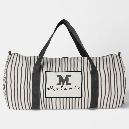 Trendy modern art lines Abstract minimal Monogram Duffle Bag (Vorderseite)