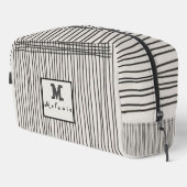 Trendy modern art lines Abstract minimal Monogram  Waschbeutel (Rechte Ecke)