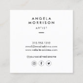 Trendy Modern Artist Designer Pink Quadratische Visitenkarte (Rückseite)