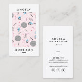 Trendy Modern Artist Designer Pink Visitenkarte (Vorne/Hinten)