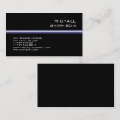 Trendy Modern Attraktive Black Business Card Visitenkarte (Vorne/Hinten)
