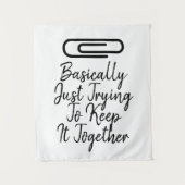 Trendy Modern Behielt es zusammen mit Black Paperc Wandteppich (Vorderseite)