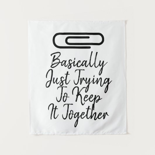 Trendy Modern Behielt es zusammen mit Black Paperc Wandteppich (Vorderseite)