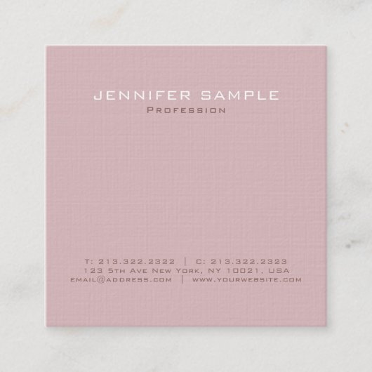 Trendy Modern Beruflich Premium Linen Luxus Quadratische Visitenkarte (Vorderseite)
