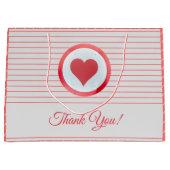 Trendy Modern Big Red Heart Strichen Vielen Dank Große Geschenktüte (Vorderseite)