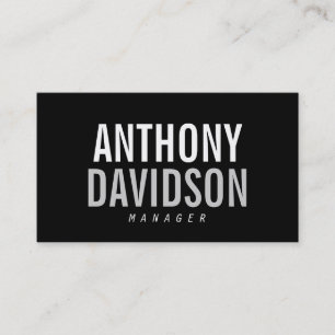 Trendy Modern Black Bold Text Business Card Visitenkarte