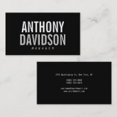 Trendy Modern Black Bold Text Business Card Visitenkarte (Vorne/Hinten)