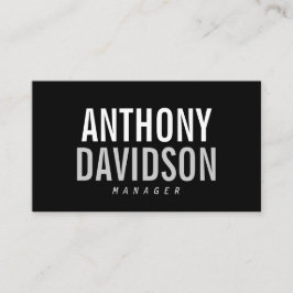 Trendy Modern Black Bold Text Business Card Visitenkarte