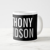 Trendy Modern Black Bold Text Jumbo-Tasse (Vorderseite Rechts)