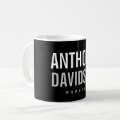 Trendy Modern Black Bold Text Kaffeetasse (Vorderseite Links)