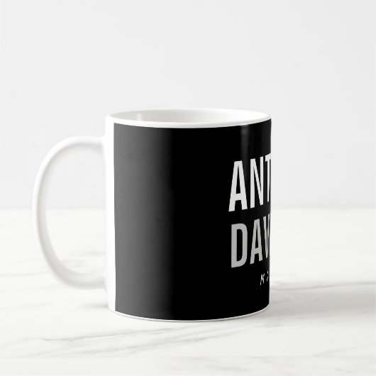 Trendy Modern Black Bold Text Kaffeetasse (Links)