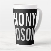 Trendy Modern Black Bold Text Milchtasse (Rechte Ecke)