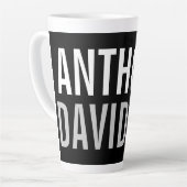 Trendy Modern Black Bold Text Milchtasse (Linke Ecke)