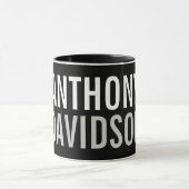 Trendy Modern Black Bold Text Tasse (Zentrum)