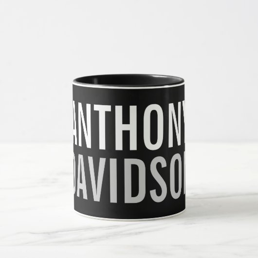 Trendy Modern Black Bold Text Tasse (Zentrum)
