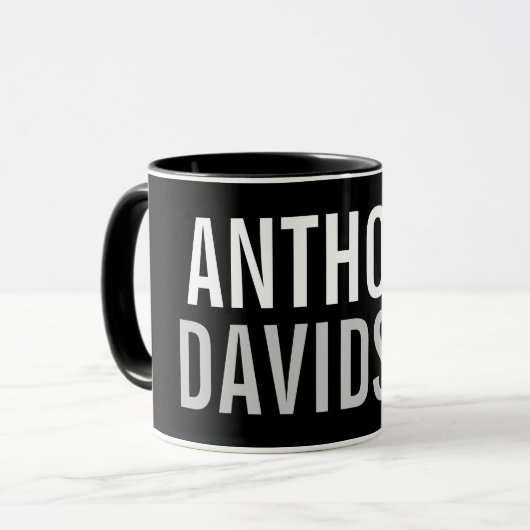 Trendy Modern Black Bold Text Tasse (Vorderseite Links)