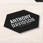 Trendy Modern Black Bold Text Untersetzer (angewinkelt)