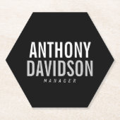 Trendy Modern Black Bold Text Untersetzer (Vorderseite)