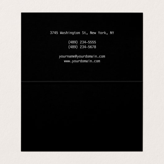 Trendy Modern Black Bold Text Visitenkarten (Innenseite Aufgefaltet)
