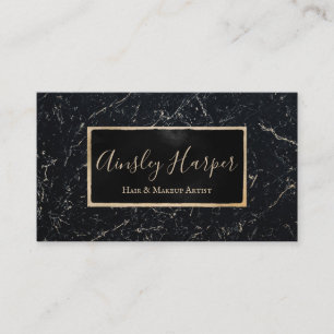 Trendy Modern Black Gold Marmor Beruflich Visitenkarte