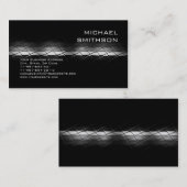 Trendy Modern Black Gray Business Card Visitenkarte (Vorne/Hinten)