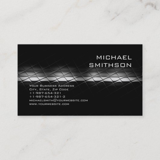 Trendy Modern Black Gray Business Card Visitenkarte (Vorderseite)