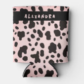 Trendy Modern Black Pink Kuh Tierart Name Dosenkühler (Vorderseite)