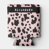 Trendy Modern Black Pink Kuh Tierart Name Dosenkühler (Rückseite)