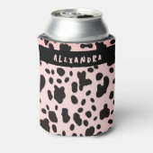 Trendy Modern Black Pink Kuh Tierart Name Dosenkühler (Kanne Rückseite)