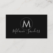 TRENDY MODERN BLACK QR CODE Business Card TEMPLATE Visitenkarte (Vorderseite)