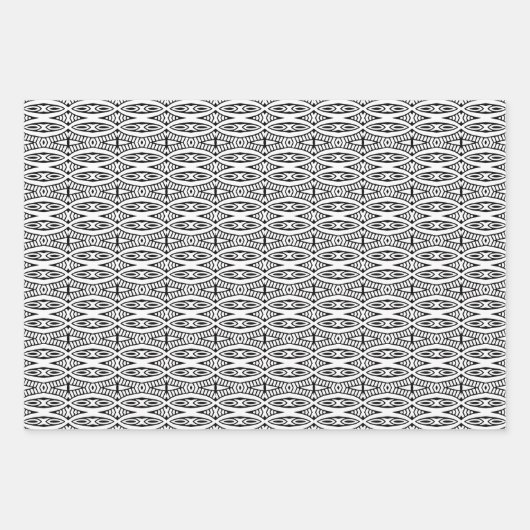 Trendy Modern Black & White Geschenkpapier Set (Vorderseite 2)