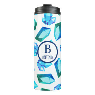 Trendy Modern Blue Geode Gemstones PERSONALISIER Thermosbecher
