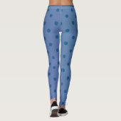 Trendy Modern Blue Polka Dot Leggings (Rückseite)
