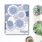 Trendy Modern Blue, White Mandala Pattern Boho Zen Planer