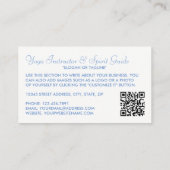 Trendy Modern Blue Yoga Instructor Visitenkarte (Rückseite)