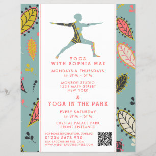 Trendy Modern Boho Yoga Class Advertising Flyer