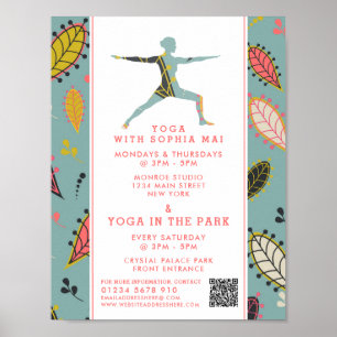 Trendy Modern Boho Yoga Class Advertising Poster