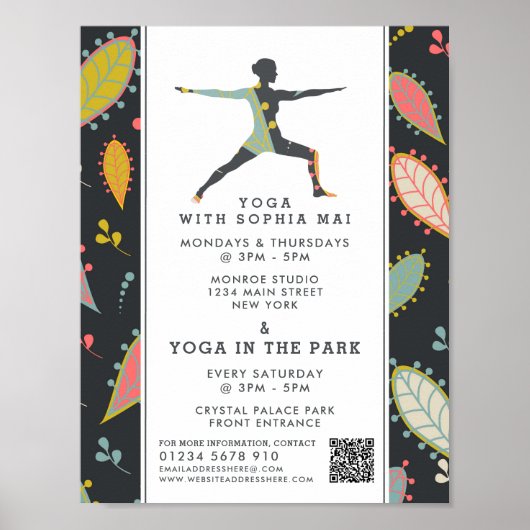 Trendy Modern Boho Yoga Class Advertising Poster (Vorne)