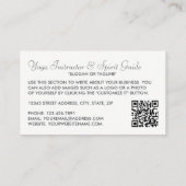 Trendy Modern Boho Yoga Instructor Visitenkarte (Rückseite)