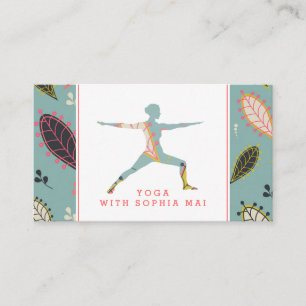 Trendy Modern Boho Yoga Instructor Visitenkarte