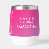 Trendy Modern Bold Pink Gradient 21st Birthday (Rückseite)