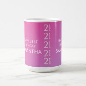 Trendy Modern Bold Pink Gradient 21st Birthday Kaffeetasse (Mittel)