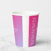 Trendy Modern Bold Pink Gradient 21st Birthday Pappbecher (Rechts)