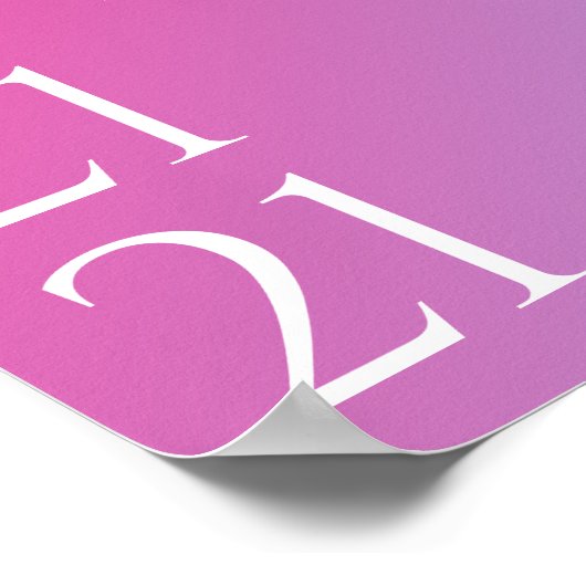 Trendy Modern Bold Pink Gradient 21st Birthday Poster (Ecke)