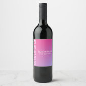 Trendy Modern Bold Pink Gradient 21st Birthday Weinetikett (Vorderseite)